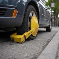 Illustration for boot, wheel clamp, Denver boot