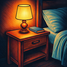 Illustration for nightstand, bedside table
