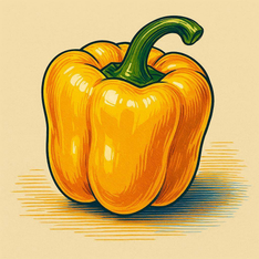Illustration for pepper, bell pepper