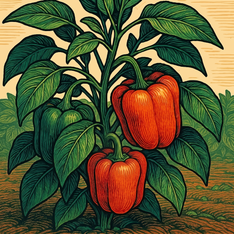 Illustration for pepper plant