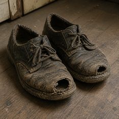 Illustration for worn-out, secondhand